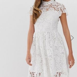 White Crochet Skater Dress